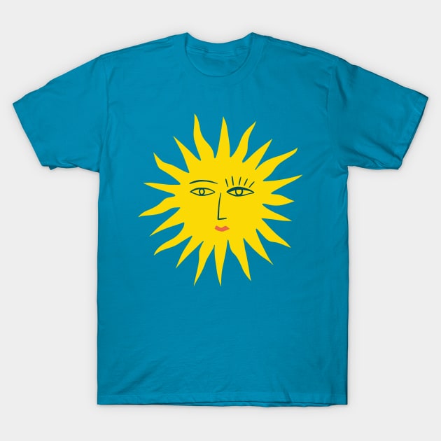 Sun Face T-Shirt by JunkyDotCom